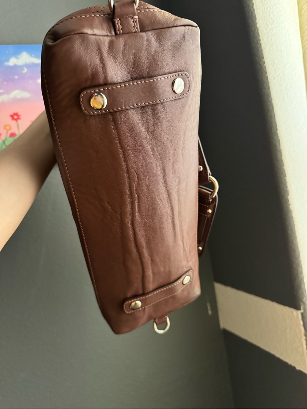 Y2K Vintage Coach Chocolate Brown Ashley Perforated C Bag - Picture 3 of 5